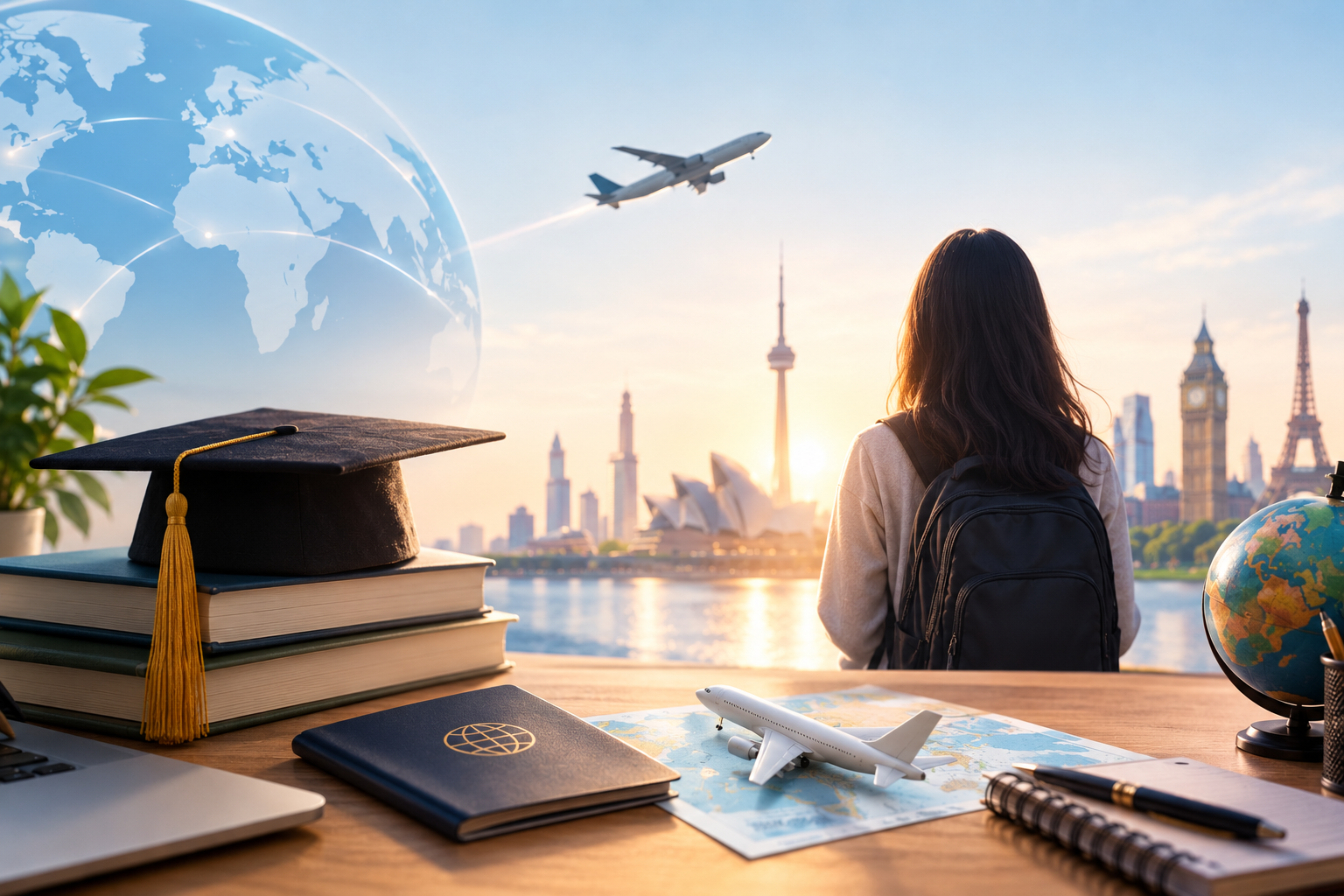 International students with their university offer letters